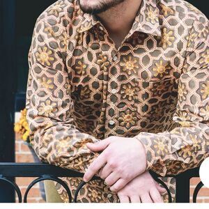 Ekome Concrete Shirt in Guju Print‎ M NWT